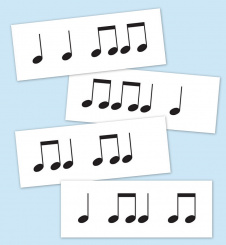 Rhythmuskärtchen mit Achteln im 4/4 Takt (PDF) 
